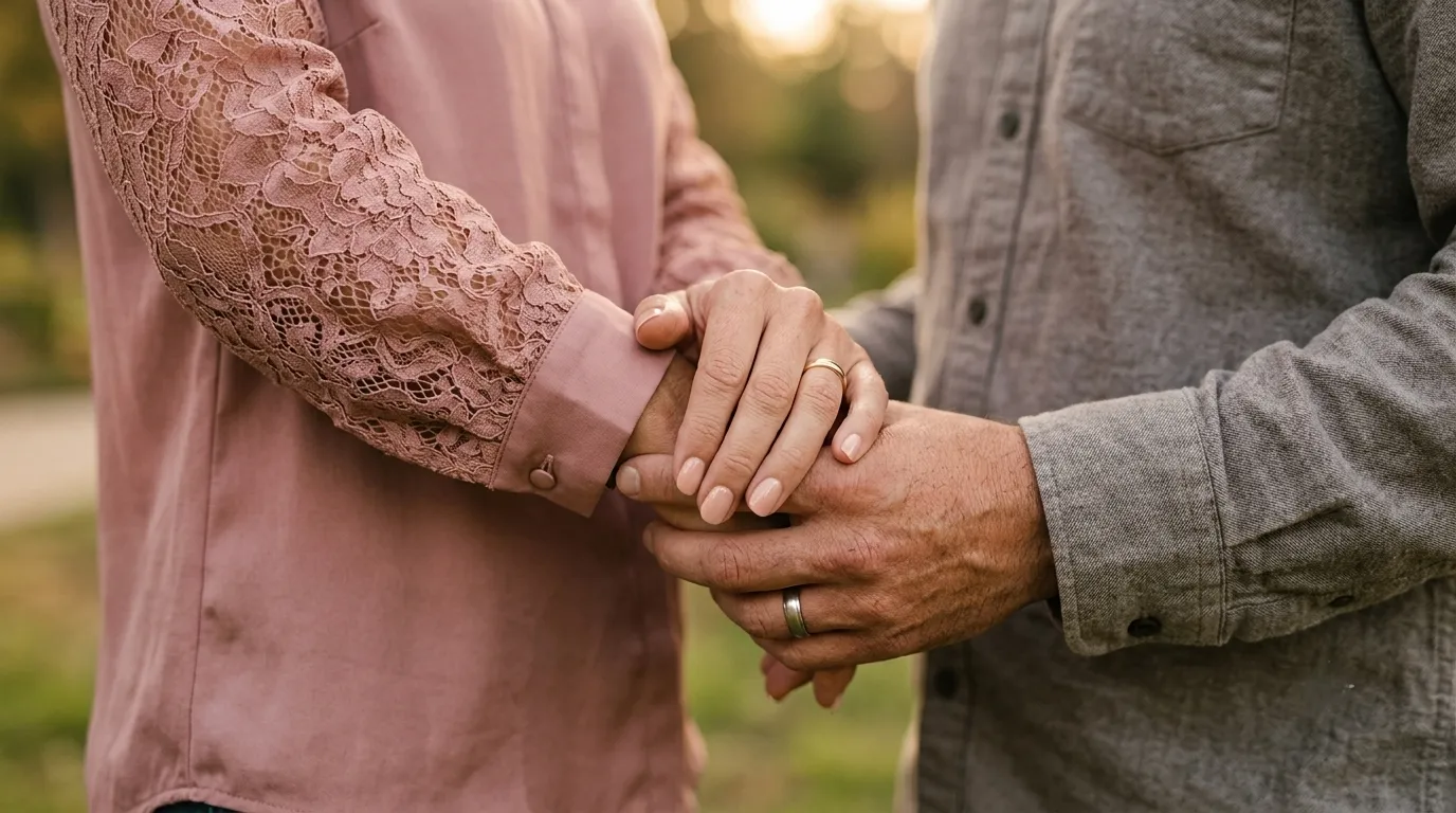 Pareja dándose la mano